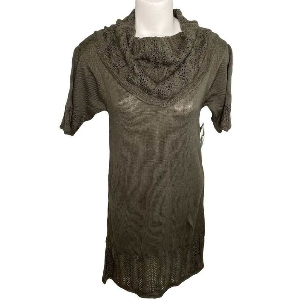 LUCCA Green Cowl Neck Sweater‎ Dress Sz Medium NEW
